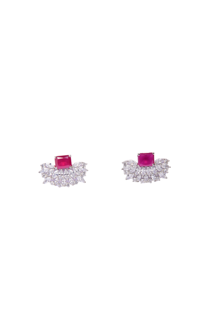 Namokriti Unleash Your Inner Diva with Ruby & Diamond-Style Stud Earrings